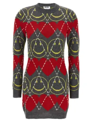 'Smiley®' wool dress MOSCHINO Multicolor