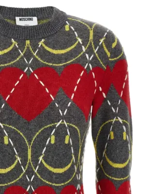 'Smiley®' wool dress Woman MOSCHINO Multicolor