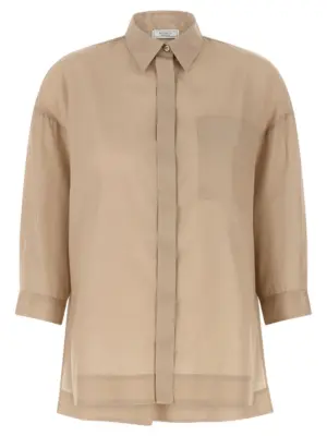 Asymmetric hem shirt PESERICO Beige