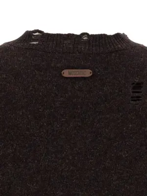 'Hard Times' sweater 100% virgin wool MOSCHINO Brown