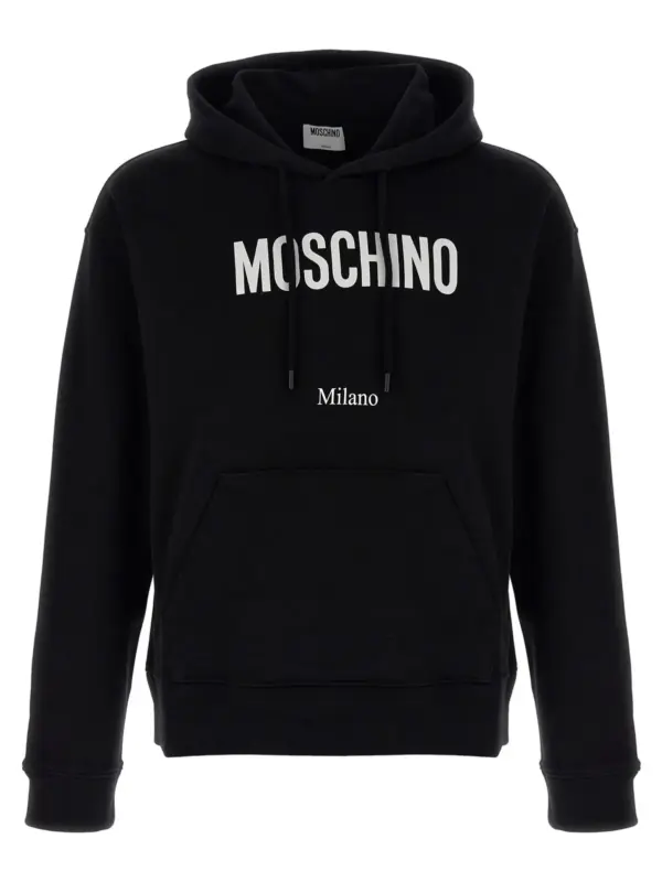 Logo print hoodie MOSCHINO Black