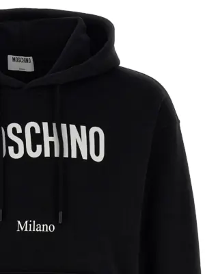Logo print hoodie Man MOSCHINO Black