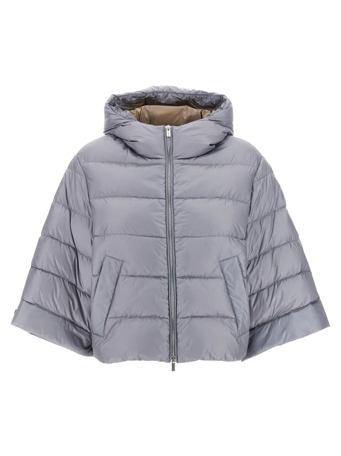 Куртка-пуховик кейп PESERICO Сіра 1 Cape down jacket PESERICO Gray