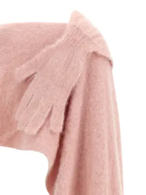 Glove cape 35% mohair wool 35% alpaca wool 30% polyamide MOSCHINO Pink