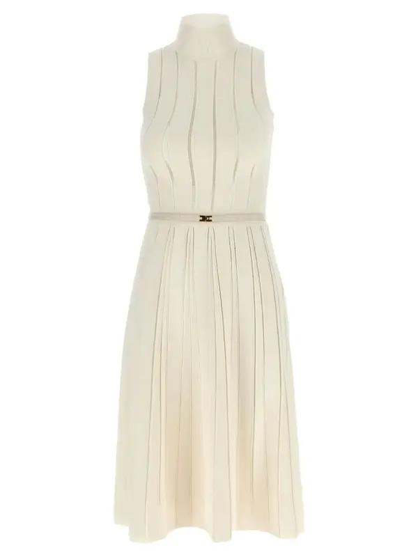 Weft dress à jour ELISABETTA FRANCHI White