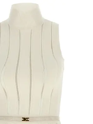 Weft dress à jour Woman ELISABETTA FRANCHI White