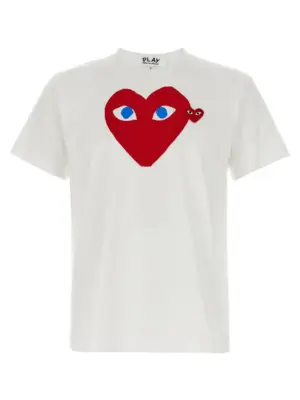 Printed T-shirt and logo patch COMME DES GARÇONS PLAY Red