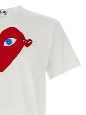 Printed T-shirt and logo patch Man COMME DES GARÇONS PLAY Red