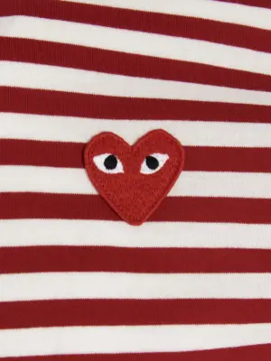 Logo patch stripes t-shirt 100% cotton COMME DES GARÇONS PLAY Red