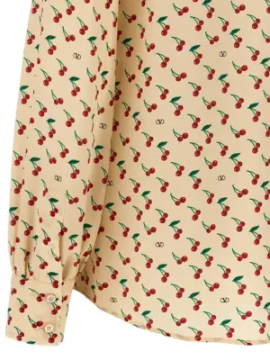 Valentino Garavani 'Cherryfic' shirt 100% silk VALENTINO GARAVANI Beige