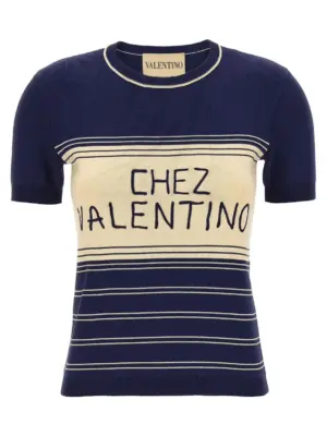 Valentino Garavani 'Chez Valentino' T-shirt VALENTINO GARAVANI Blue
