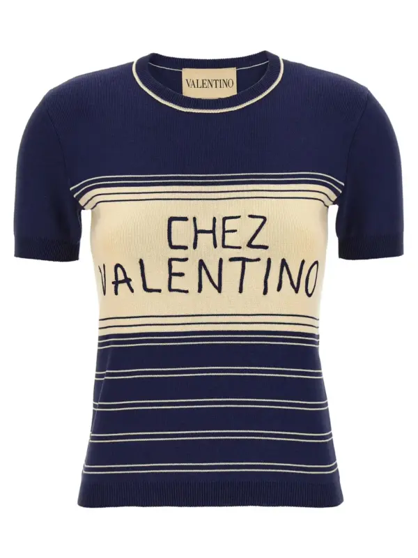 Valentino Garavani 'Chez Valentino' T-shirt VALENTINO GARAVANI Blue