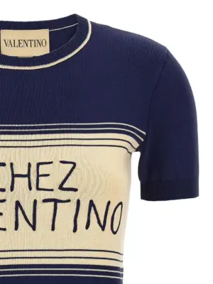 Valentino Garavani 'Chez Valentino' T-shirt Woman VALENTINO GARAVANI Blue