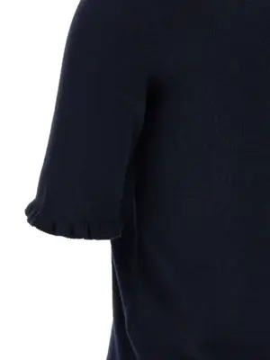 Valentino Garavani VG embroidery top 100% virgin wool VALENTINO GARAVANI Blue