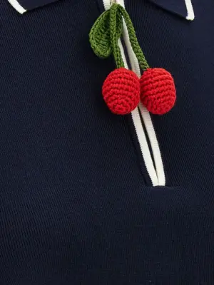 Valentino Garavani 'Cherryfic' dress 100% cotton VALENTINO GARAVANI Blue