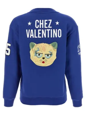 Valentino Garavani 'Chat de la Maison' sweatshirt B3MF24V9KYAF9 VALENTINO GARAVANI Blue
