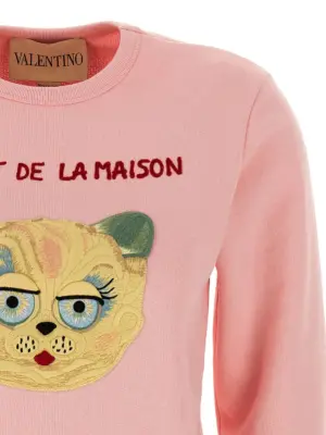 Valentino Garavani 'Le Chat de la Maison' sweatshirt Woman VALENTINO GARAVANI Pink