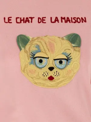 Valentino Garavani 'Le Chat de la Maison' sweatshirt 100% cotton VALENTINO GARAVANI Pink