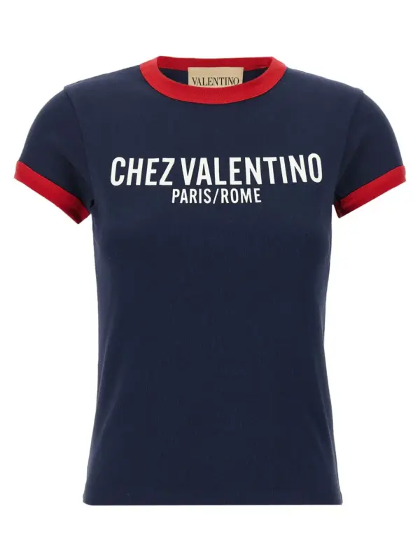Valentino Garavani 'Chez Valentino' T-shirt VALENTINO GARAVANI Blue