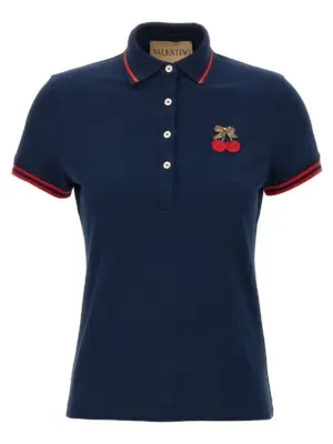 Valentino Garavani 'Cherryfic' polo shirt VALENTINO GARAVANI Blue