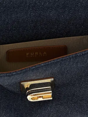 MINI crossbody bag 90% cotton 10% cotton FURLA Blue
