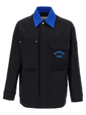 Logo embroidery overshirt GIVENCHY Blue