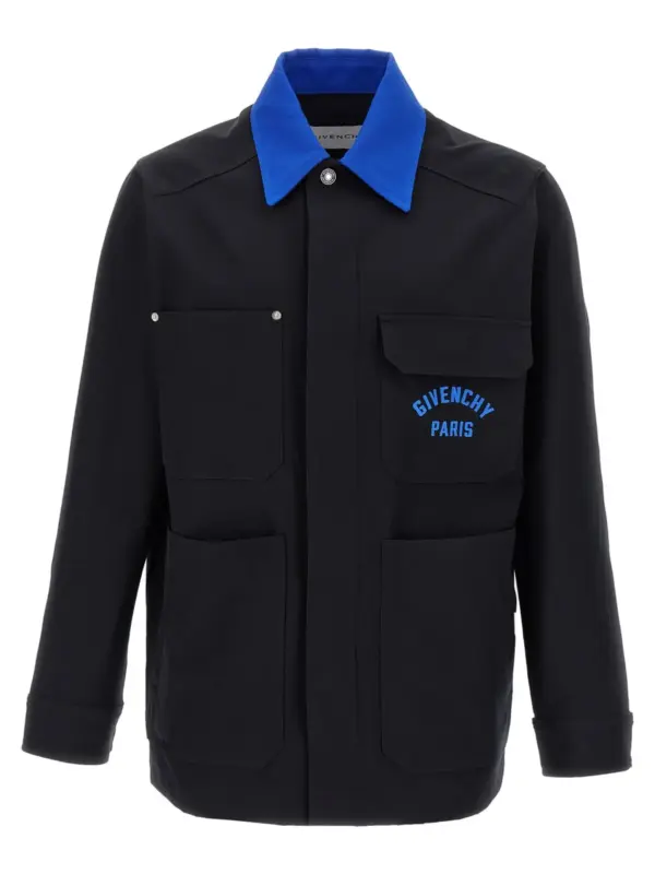Logo embroidery overshirt GIVENCHY Blue