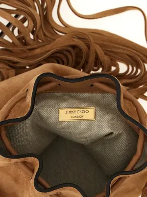 'Cinch' mini bucket bag 70% calf leather 30% brass JIMMY CHOO Brown