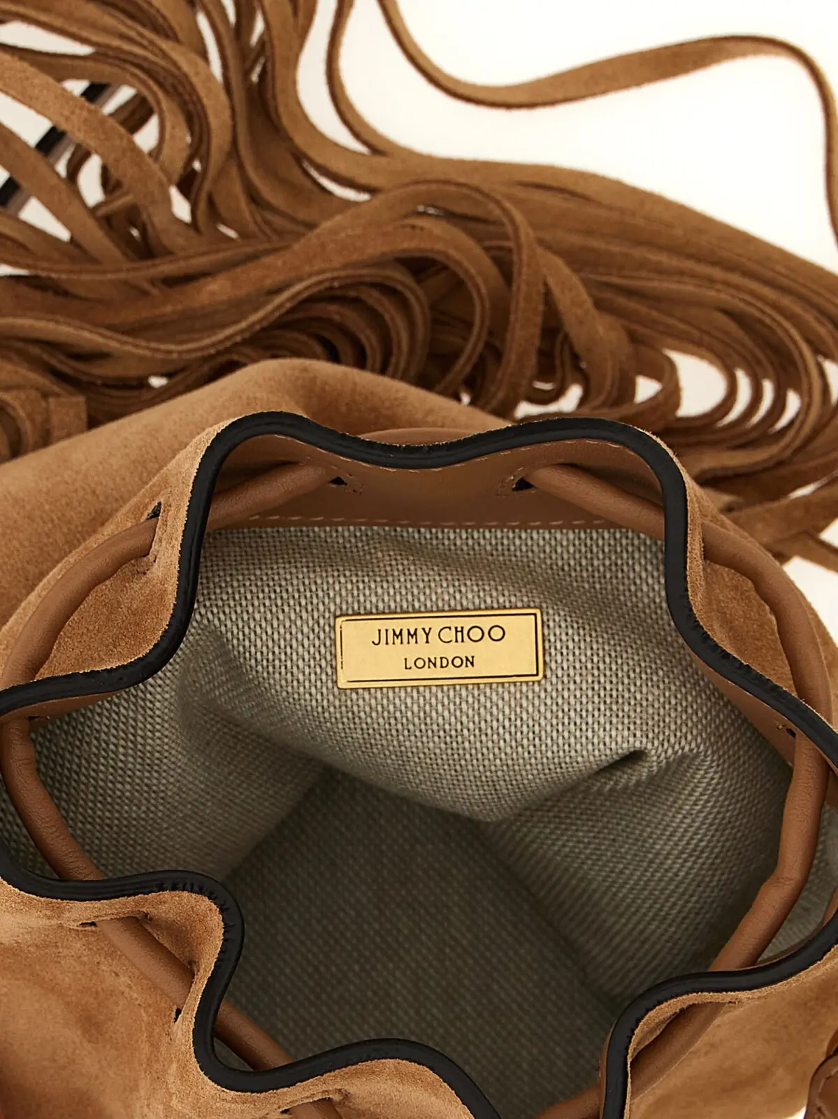 Міні-сумка відро Jimmy Choo Cinch Коричнева 4 'Cinch' mini bucket bag 70% calf leather 30% brass JIMMY CHOO Brown