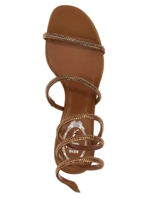 'Cleo' sandals 100% satin RENÉ CAOVILLA Brown