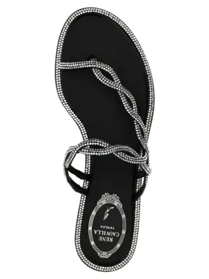 'Braid' sandals 100% satin RENÉ CAOVILLA Black