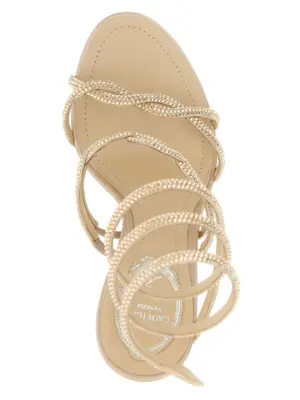 'Braid Cleo' sandals 100% satin RENÉ CAOVILLA Beige