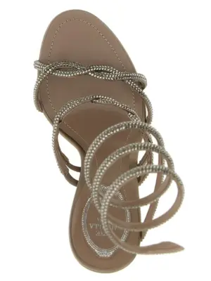 'Braid Cleo' sandals 100% satin RENÉ CAOVILLA Gray