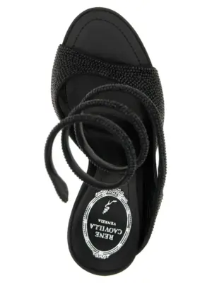 'Audrey' sandals 100% satin RENÉ CAOVILLA Black