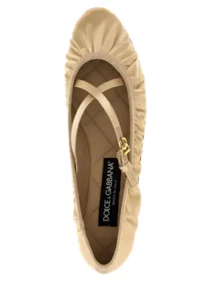 'Vally' ballet flats 53% viscose 41% cotton 6% silk DOLCE & GABBANA Beige