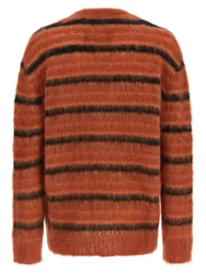 Brushed striped cardigan CDMG0051Q0UFU174RGM38 MARNI Orange