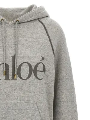 Logo hoodie Woman CHLOÉ Gray