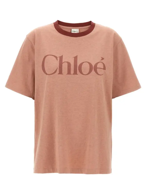 Logo print T-shirt CHLOÉ Pink