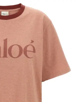 Logo print T-shirt Woman CHLOÉ Pink