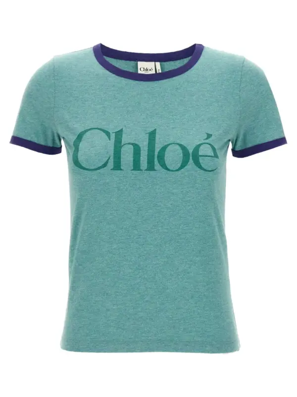 Logo print T-shirt CHLOÉ Green
