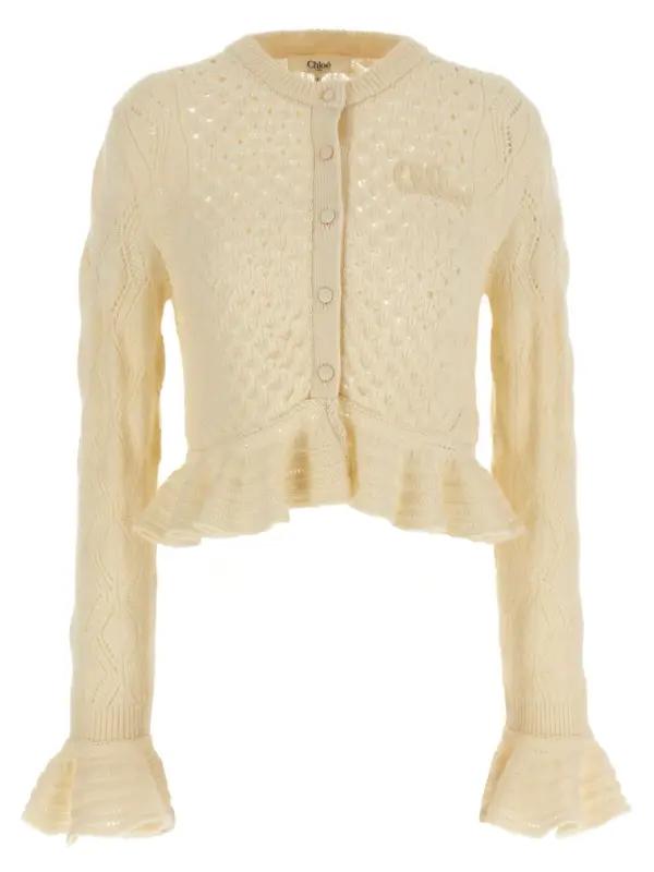 Pointelle cardigan CHLOÉ White
