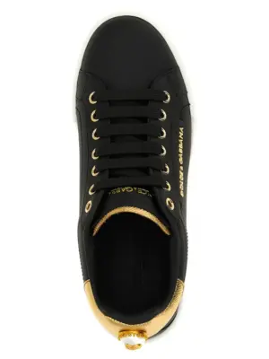 'Portofino' sneakers 100% calfskin leather (Bos Taurus) DOLCE & GABBANA Black