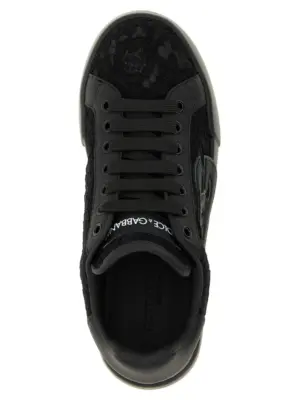 'Portofino Light Strobel' sneakers 26% CO 03% PA 37% VI 34% Calf DOLCE & GABBANA Black