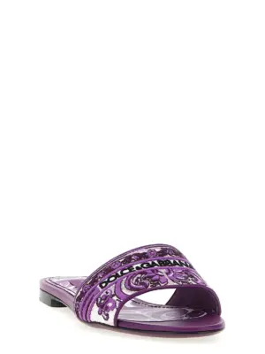 'Maiolica' embroidery slides CQ0571AV804I03TN DOLCE & GABBANA Purple