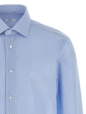 Honeycomb shirt Man BARBA Light Blue