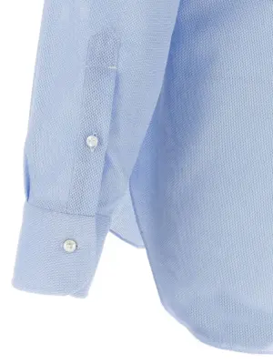 Honeycomb shirt 100% cotton BARBA Light Blue