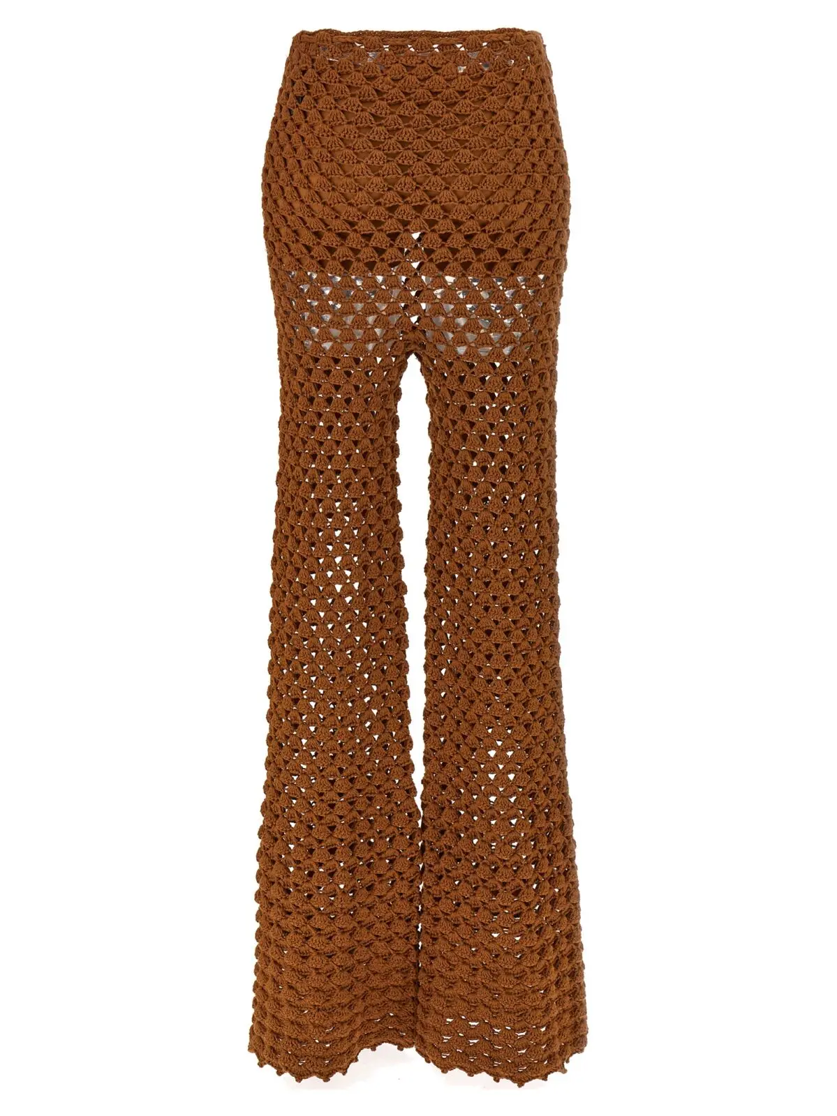 Штани Ermanno Scervino Crochet Коричневі 2 Crochet pants D465P304FMTJJ91230 ERMANNO SCERVINO Brown