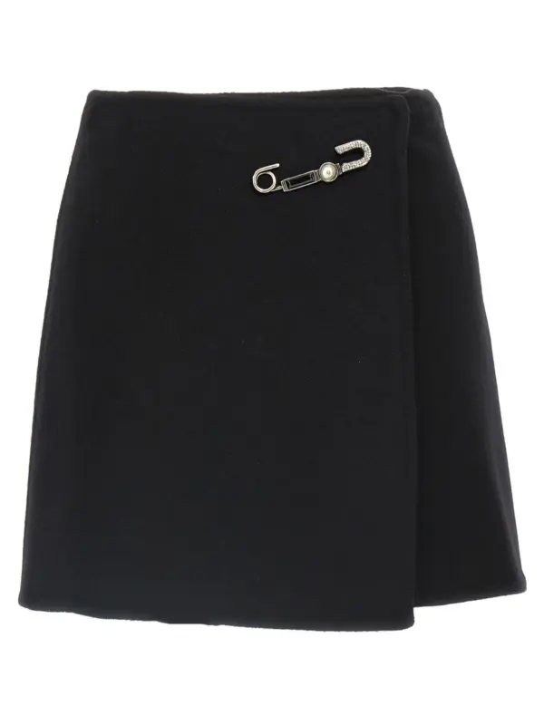 Jewel pin skirt ERMANNO SCERVINO Black