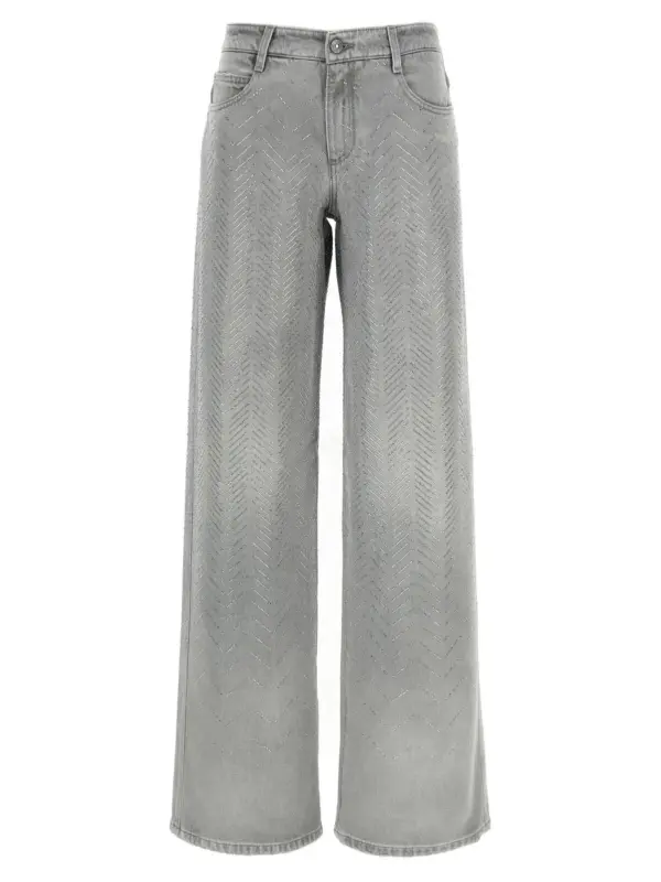 Rhinestone jeans ERMANNO SCERVINO Gray