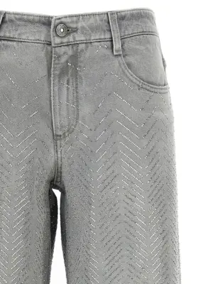 Rhinestone jeans Woman ERMANNO SCERVINO Gray